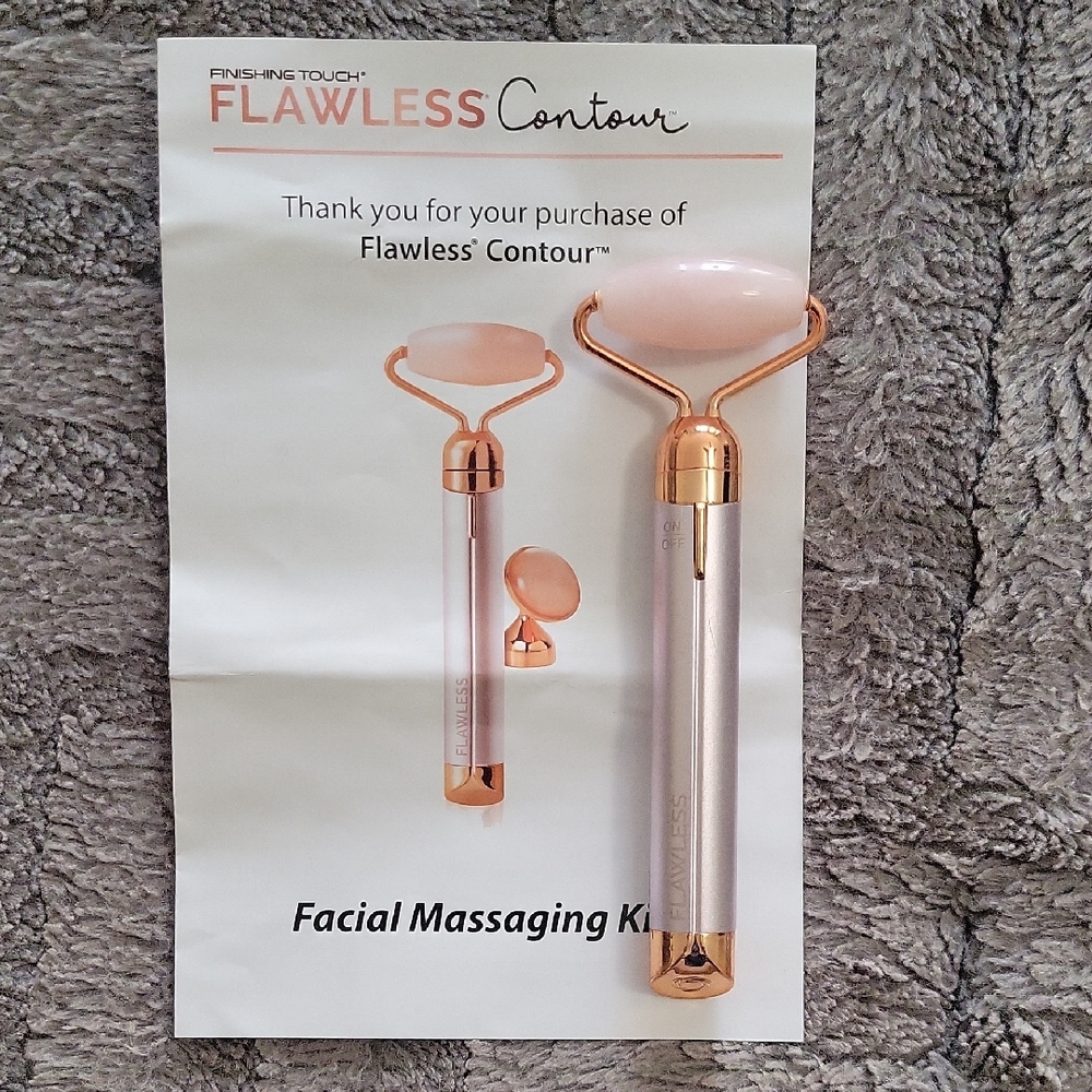 Finishing Touch Flawless Contour Facial Massager - Rose Gold and Pink